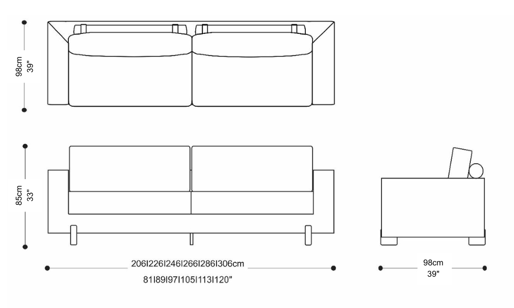 Image of the main dimensions of the product